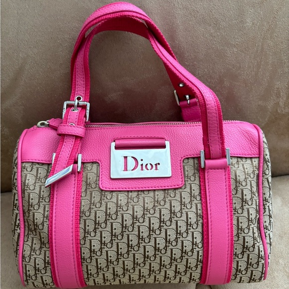 VINTAGE DIOR PINK TROTTER BOWLER BAG in great condition!!! - Picture 3 of 6